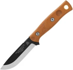 Tops Fieldcraft Mini BOB 3.5 Fixed Blade Knife Tan Canvas Micarta Handle 109HC TPMBROS01