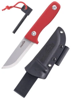 Schnitzel DU Fixed Blade Knife Red G10 Handle 14C28N Plain Edge SNL-02R