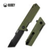 Kubey Avenger Folding Knife Green G10 Handle D2 Tanto Point Plain Edge Blackwash Finish 104F -Cold Steel Zone 104K 85277.1690227249