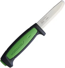Mora Safe Pro Fixed Blade Knife Green Black Handle Plain Blunt Tip 13076