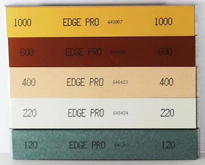 Edge Pro 1" Mounted Sharpening Stone Set 1 Of Each Grit 120 220 400 600 & 1000 3 Edge Pro 1" Mounted Sharpening Stone Set 1 Of Each Grit 120 220 400 600 & 1000