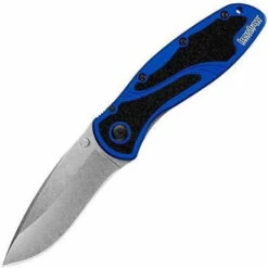 Kershaw K.O. Blur Knife Navy Blue Handle Stonewashed Plain Edge 1670NBSW -Cold Steel Zone 1 11026.1614790060