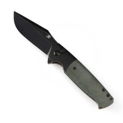 Kansept Shikari Button Lock Folding Knife Black Aluminum/Green Micarta Handle 154CM Plain Edge Black Stonewash Finish T2027B3 -Cold Steel Zone 20T 4 62694.1692217955