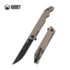 Kubey Pylades Liner Lock Folding Knife Tan G10 Handle AUS-10 Plain Edge Blackwash Finish KU253C -Cold Steel Zone 253C 93382.1679594566