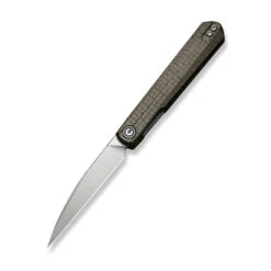 Civivi Clavi Folding Knife Green Burlap Micarta Handle Nitro-V Wharncliffe Plain Edge Silver Bead Blast Finish C21019-3