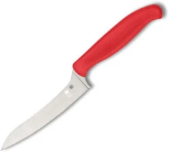 Spyderco Z-Cut Kitchen Knife Red Polypropylene Handle CTS-BD1 Plain Edge Satin Finish K14PRD