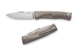 LionSteel Thrill Integral Slip Joint Knife Bronze Ti Handle Plain M390 Blade TL-BR