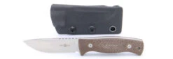 TwoSun Mini Fixed Blade Knife Brown Micarta Handle M390 Plain Edge TS247-M390