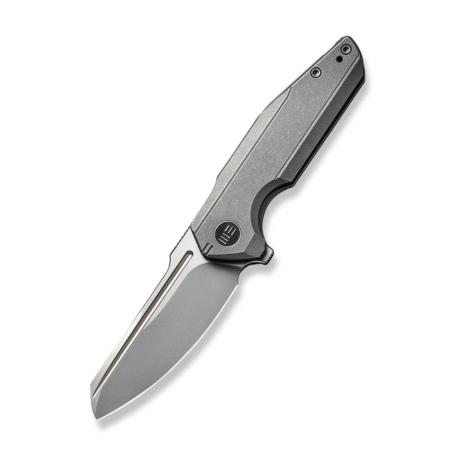 Discontinued WE StarHawk Folding Knife Gray Titanium Handle 20CV Plain Edge Modified Sheepsfoot Silver Bead Blast Finish WE21017-1 3 Discontinued WE StarHawk Folding Knife Gray Titanium Handle 20CV Plain Edge Modified Sheepsfoot Silver Bead Blast Finish WE21017-1