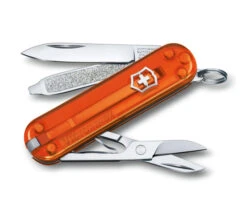 Victorinox Classic SD Multitool Transparent Fire Opal Handle Plain Edge 0.6223.T82G