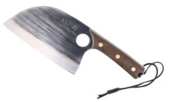 Ketuo 7” Butcher Knife Walnut Handle Stainless Blade Plain Edge 5104