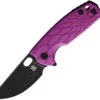 Brighten Blades Baby Core Folding Knife Purple Handle N690 Plain Edge Black Blade BB608PUB