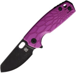 Brighten Blades Baby Core Folding Knife Purple Handle N690 Plain Edge Black Blade BB608PUB