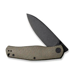 Civivi Sokoke Folding Knife Green Burlap Micarta Handle 14C28N Drop Point Plain Edge Black Stonewash Finish C22007-2 -Cold Steel Zone C22007 2 Sokoke 3 12591.1671469882