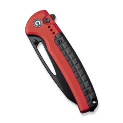 Civivi Sentinel Strike Button Lock Folding Knife Red Aluminum Handle K110 Reverse Tanto Plain Black Blade C22025B-1 -Cold Steel Zone C22025B 1 Sentinel Strike 4 19770.1687374598