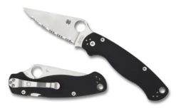 Spyderco C81GS2 Paramilitary 2 Knife Satin S45VN Full Serrated Edge G-10 Handle