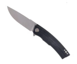Petrified Fish Magazine Black G10 Handle D2 Plain Edge Stonewash Finish P02-DW