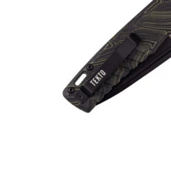 Tekto F3 Charlie Button Lock Folding Knife Green/Black Gmascus Handle D2 Drop Point Plain Black Blade -Cold Steel Zone GIM 8 27749.1686842129