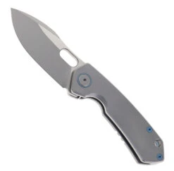 Maxace Meerkat Folding Knife Grey Titanium Handle S90V Plain Edge M13A