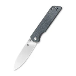 QSP Outdoor Parrot V2 Knife Denim Micarta Handle D2 Plain Satin Ball Bearings QS102-F