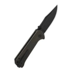 (Warped Blade) Open Box/Returned QSP Grebe Button Lock Folding Knife Black Micarta Handle 14C28N Clip Point Plain Black Blade QS147A-2 -Cold Steel Zone QS147 A2 3 72329.1691083195.1280.1280 79002.1695137127