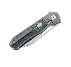 Tuya Knives Mutt Flipper Folding Knife Green Carbon Fiber Handle S90V Plain Edge Limited T1719-A -Cold Steel Zone TUYA T1719 A 03 16992.1694544776