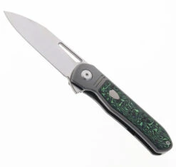 Tuya Knives Mutt Flipper Folding Knife Green Carbon Fiber Handle S90V Plain Edge Limited T1719-A
