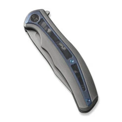WE Zonda Folding Knife Black Titanium/Titanium Marble Carbon Fiber Inlay Handle 20CV Clip Point Plain Edge Gray Hand Rubbed Finish WE22016-4 -Cold Steel Zone WE22016 4 Zonda 4 25164.1691425430