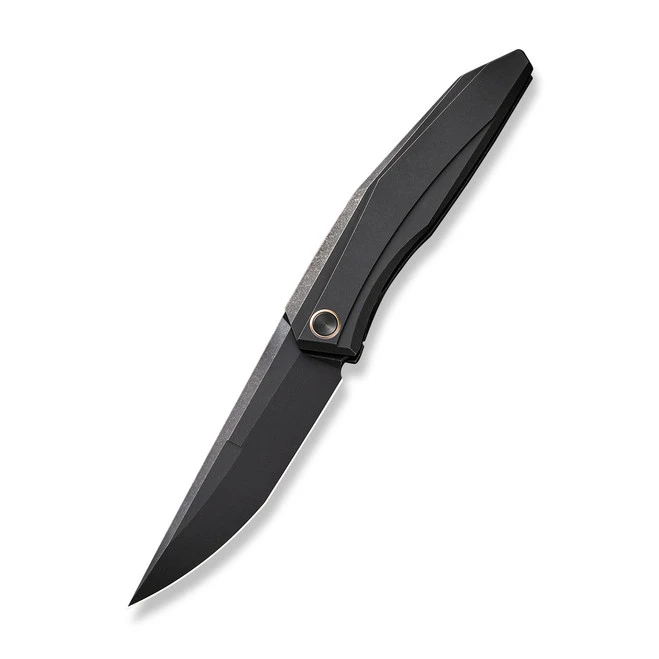 WE Cybernetic Folding Knife Black Titanium Handle 20CV Plain Edge Black Stonewash Finish Liited Edition WE22033-1 3 WE Cybernetic Folding Knife Black Titanium Handle 20CV Plain Edge Black Stonewash Finish Liited Edition WE22033-1