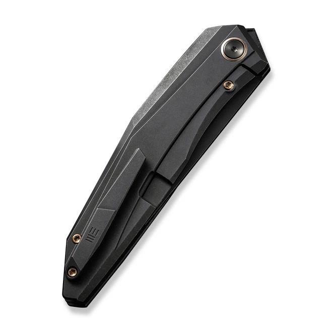 WE Cybernetic Folding Knife Black Titanium Handle 20CV Plain Edge Black Stonewash Finish Liited Edition WE22033-1 7 WE Cybernetic Folding Knife Black Titanium Handle 20CV Plain Edge Black Stonewash Finish Liited Edition WE22033-1 - Image 5