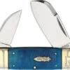 Rough Ryder Folding Knife Blue Sculpted Bone Handle Spear And Wharncliffe RR2113