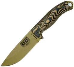 ESEE Model 5 Fixed Blade Knife Black/Coyote Brown 3D Machined G10 Handle 1095 Plain Dark Earth Blade ES5PDE0005