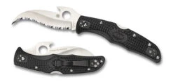 Spyderco Matriarch 2 Knife Emerson Wave Combo Edge Black FRN Handle C12SBK2W