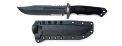 Halfbreed Blades Large Infintry Fixed Blade Knife Black G10 Handle D2 Clip Point Partially Serrated LIK-01-BLK