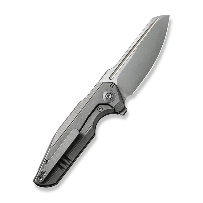 Discontinued WE StarHawk Folding Knife Gray Titanium Handle 20CV Plain Edge Modified Sheepsfoot Silver Bead Blast Finish WE21017-1 4 Discontinued WE StarHawk Folding Knife Gray Titanium Handle 20CV Plain Edge Modified Sheepsfoot Silver Bead Blast Finish WE21017-1 - Image 2