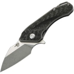 Bestech Goblin Folding Knife Black/Gray Carbon Fiber Handle S35VN Plain Edge Satin/Stonewash Finish BT1711E