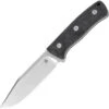 QSP Bison Fixed Blade Knife BLK Linen Micarta Handle D2 Clip Point Blade QS134A